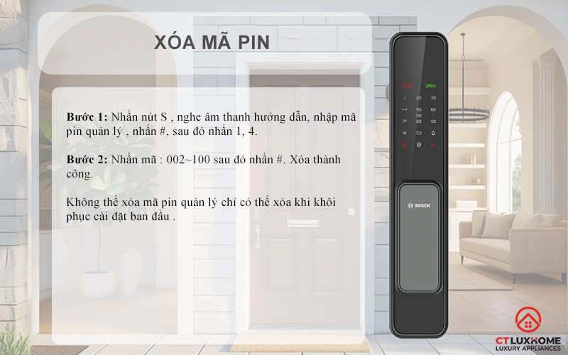 Xóa mã pin 