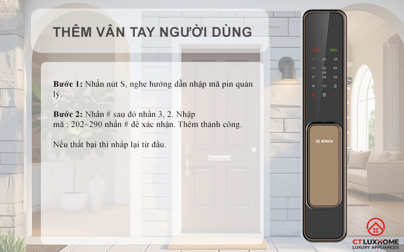 Thêm vân tay người dùng