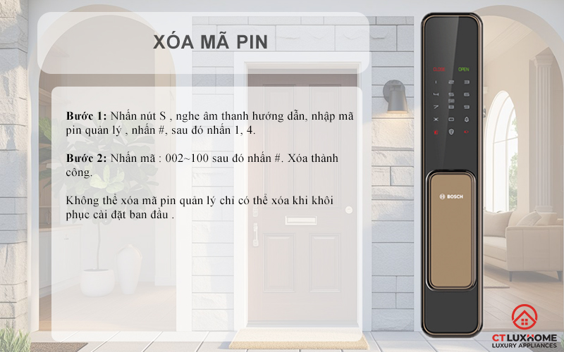 Xóa mã pin