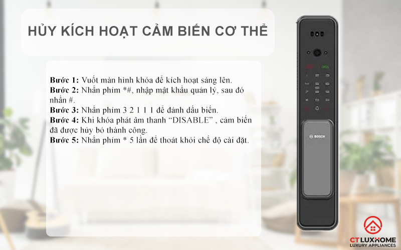 Hủy kích hoạt cảm biến