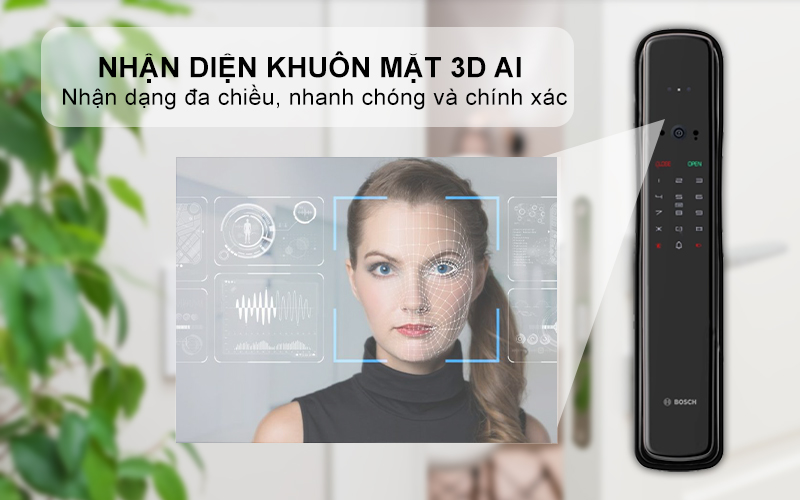 KHÓA ĐIỆN TỬ BOSCH EL800VF NHẬN DIỆN KHUÔN MẶT MÀU ĐEN KẾT NỐI ĐIỆN THOẠI 4