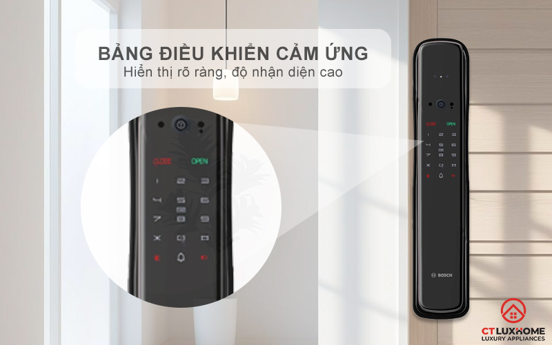 KHÓA ĐIỆN TỬ BOSCH EL800VF NHẬN DIỆN KHUÔN MẶT MÀU ĐEN KẾT NỐI ĐIỆN THOẠI 2