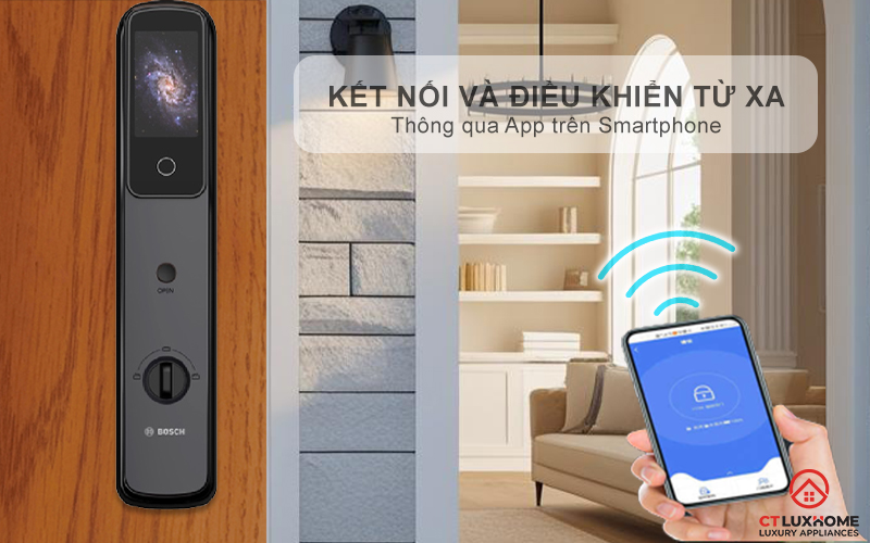 KHÓA ĐIỆN TỬ BOSCH EL800VF , NHẬN DIỆN KHUÔN MẶT MÀU XÁM KẾT NỐI ĐIỆN THOẠI 18