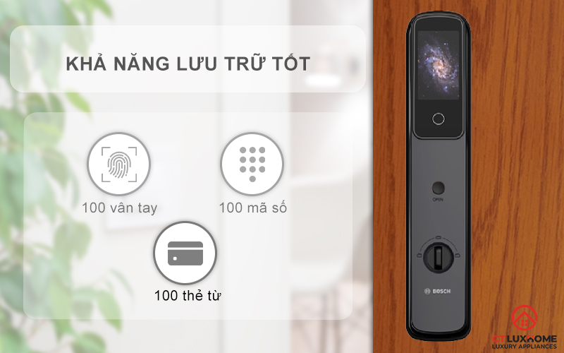 KHÓA ĐIỆN TỬ BOSCH EL800VF , NHẬN DIỆN KHUÔN MẶT MÀU XÁM KẾT NỐI ĐIỆN THOẠI 21