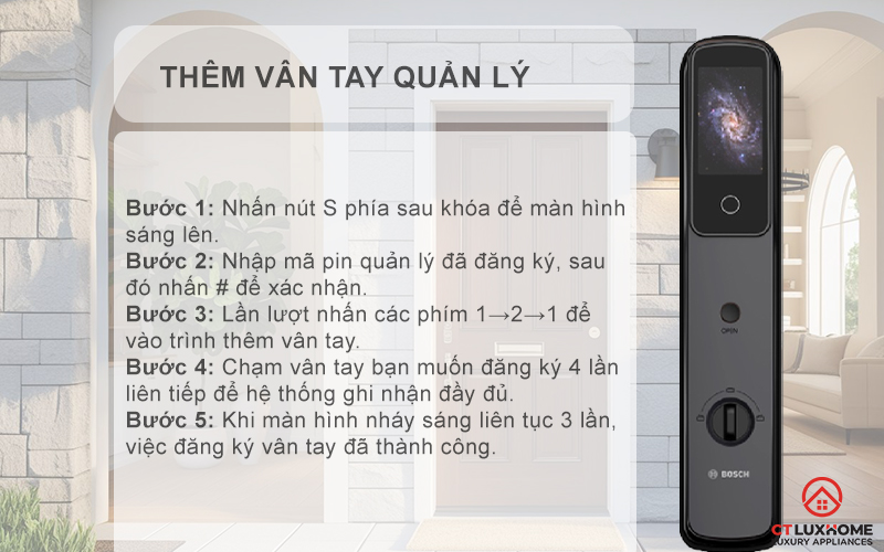 KHÓA ĐIỆN TỬ BOSCH EL800VF , NHẬN DIỆN KHUÔN MẶT MÀU XÁM KẾT NỐI ĐIỆN THOẠI 10