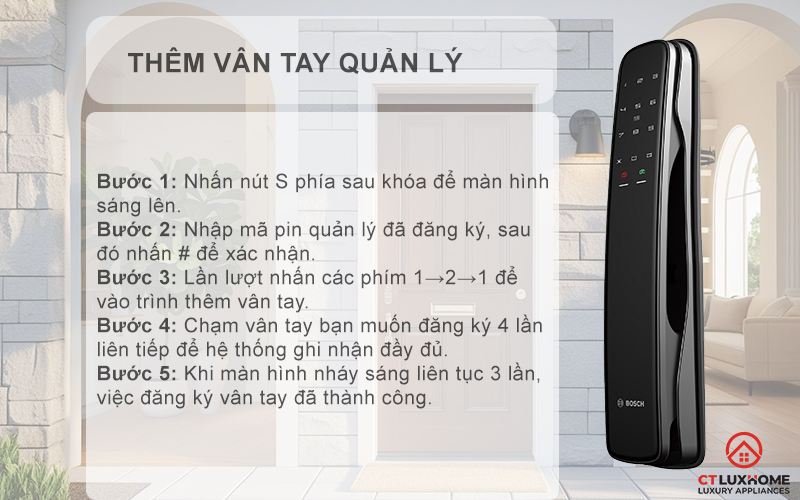   KHÓA ĐIỆN TỬ BOSCH EL800X IDEAL SMART LOCK MÀU ĐEN KẾT NỐI ĐIỆN THOẠI 8