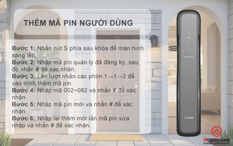 KHÓA ĐIỆN TỬ BOSCH EL800X IDEAL SMART LOCK MÀU XÁM KẾT NỐI ĐIỆN THOẠI 8