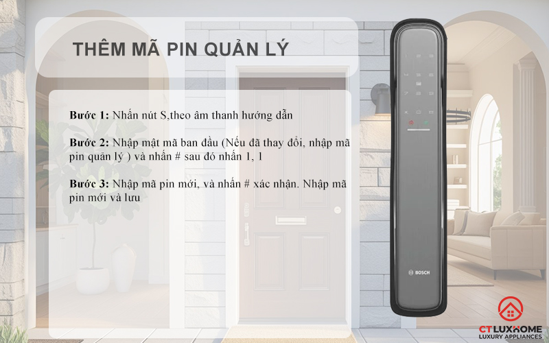 KHÓA ĐIỆN TỬ BOSCH EL800X IDEAL SMART LOCK MÀU XÁM KẾT NỐI ĐIỆN THOẠI 7