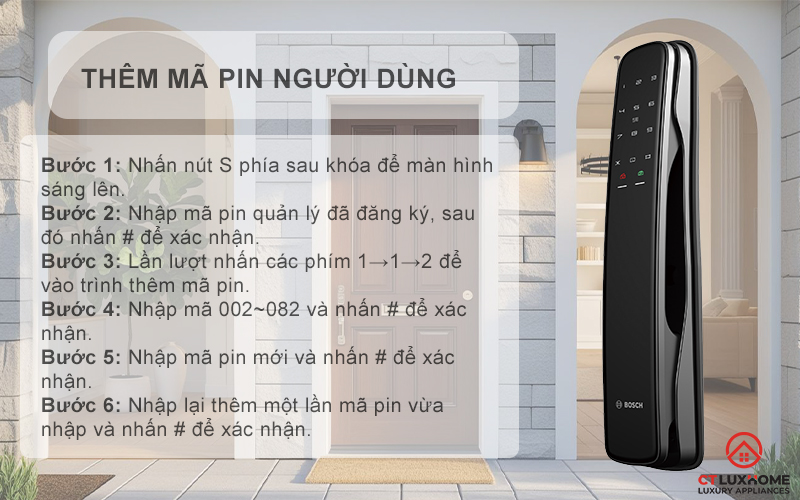   KHÓA ĐIỆN TỬ BOSCH EL800X IDEAL SMART LOCK MÀU ĐEN KẾT NỐI ĐIỆN THOẠI 9