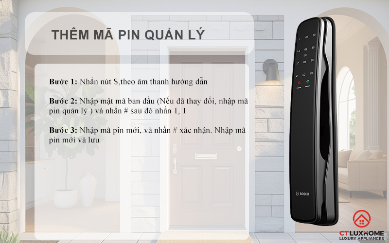  KHÓA ĐIỆN TỬ BOSCH EL800X IDEAL SMART LOCK MÀU ĐEN KẾT NỐI ĐIỆN THOẠI 7