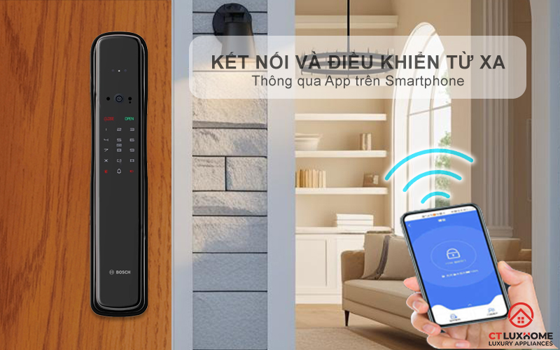 KHÓA ĐIỆN TỬ BOSCH EL800VF NHẬN DIỆN KHUÔN MẶT MÀU ĐEN KẾT NỐI ĐIỆN THOẠI 18