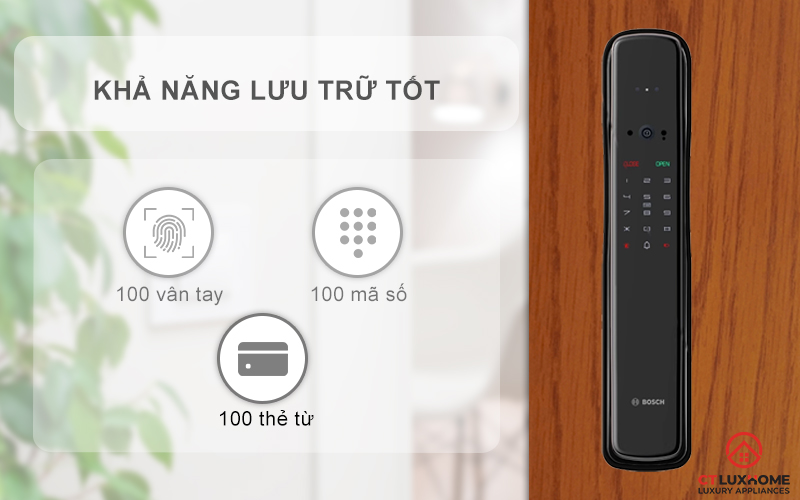KHÓA ĐIỆN TỬ BOSCH EL800VF NHẬN DIỆN KHUÔN MẶT MÀU ĐEN KẾT NỐI ĐIỆN THOẠI 21