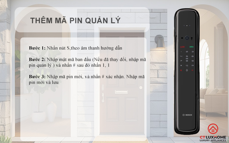 KHÓA ĐIỆN TỬ BOSCH EL800VF NHẬN DIỆN KHUÔN MẶT MÀU ĐEN KẾT NỐI ĐIỆN THOẠI 9