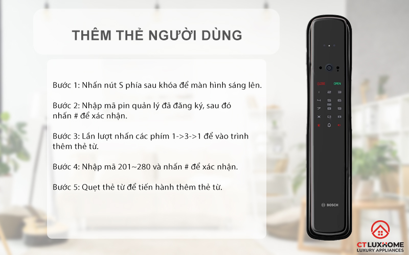 KHÓA ĐIỆN TỬ BOSCH EL800VF NHẬN DIỆN KHUÔN MẶT MÀU ĐEN KẾT NỐI ĐIỆN THOẠI 13