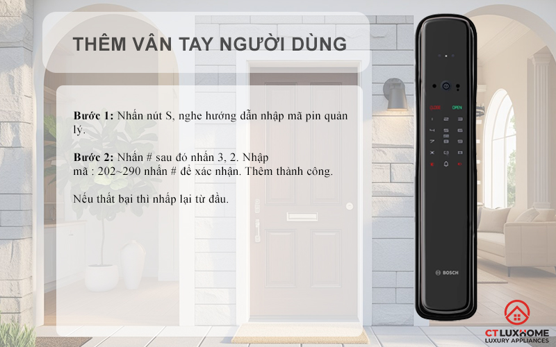 KHÓA ĐIỆN TỬ BOSCH EL800VF NHẬN DIỆN KHUÔN MẶT MÀU ĐEN KẾT NỐI ĐIỆN THOẠI 12