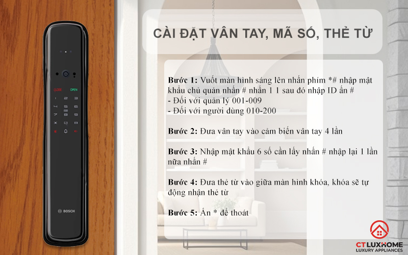KHÓA ĐIỆN TỬ BOSCH EL800VF NHẬN DIỆN KHUÔN MẶT MÀU ĐEN KẾT NỐI ĐIỆN THOẠI 7