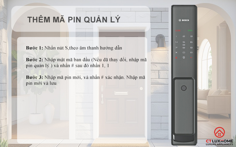 thêm mã pin