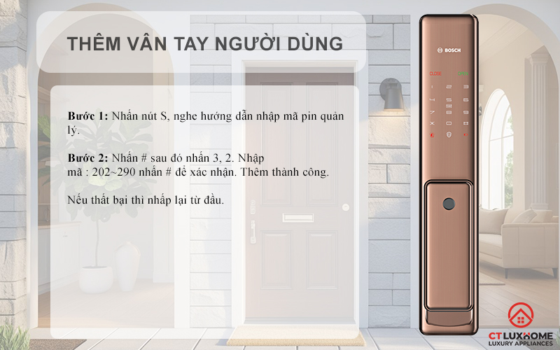 thêm vân tay người dùng