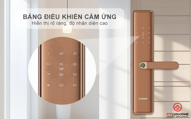 Thao tác mở khóa dễ dàng với bảng điều khiển cảm ứng hiện đại