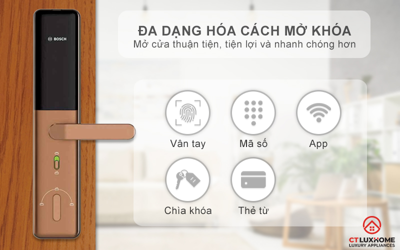 Mở khóa nhanh chóng, tiện lợi với nhiều lựa chọn mở khóa khác nhau