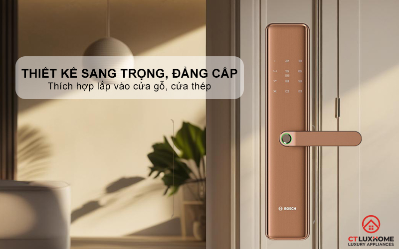 Khóa vân tay Bosch ID40P thiết kế sang trọng, thời thượng, chất liệu hợp kim bền bỉ
