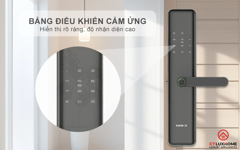 Thao tác mở khóa dễ dàng với bảng điều khiển cảm ứng hiện đại