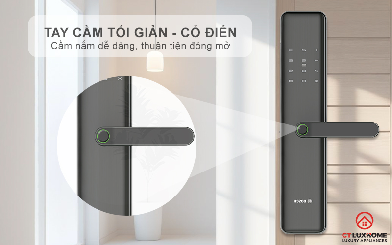 Tay cầm 2 chiều, xoay 4 hướng trơn tru mà không bị kẹt
