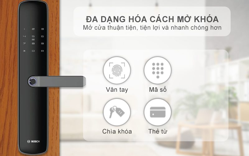 Mở khóa nhanh chóng, tiện lợi với đa dạng cách mở khóa khác nhau