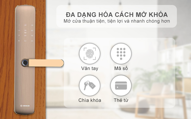 Mở khóa nhanh chóng, tiện lợi với đa dạng cách mở khóa khác nhau