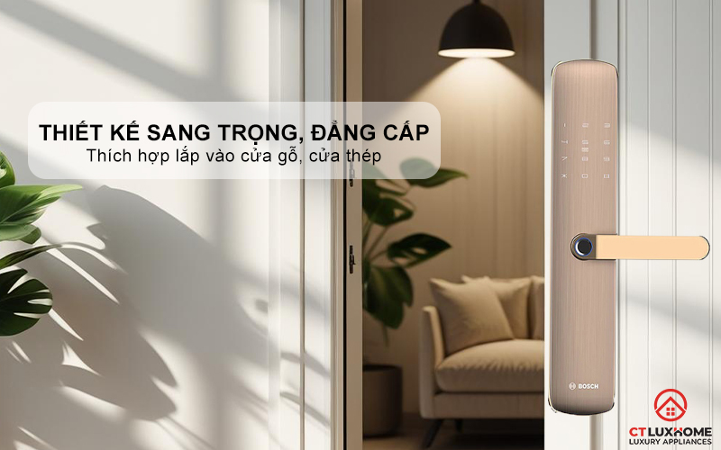 Khóa vân tay ID60 được thiết kế sang trọng, tạo độ thẩm mỹ cho ngôi nhà