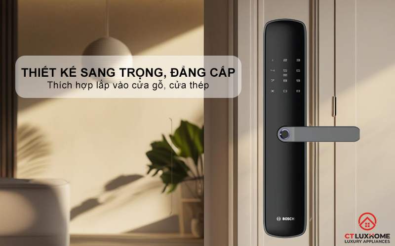 Khóa vân tay ID60 được thiết kế sang trọng, tạo độ thẩm mỹ cho ngôi nhà