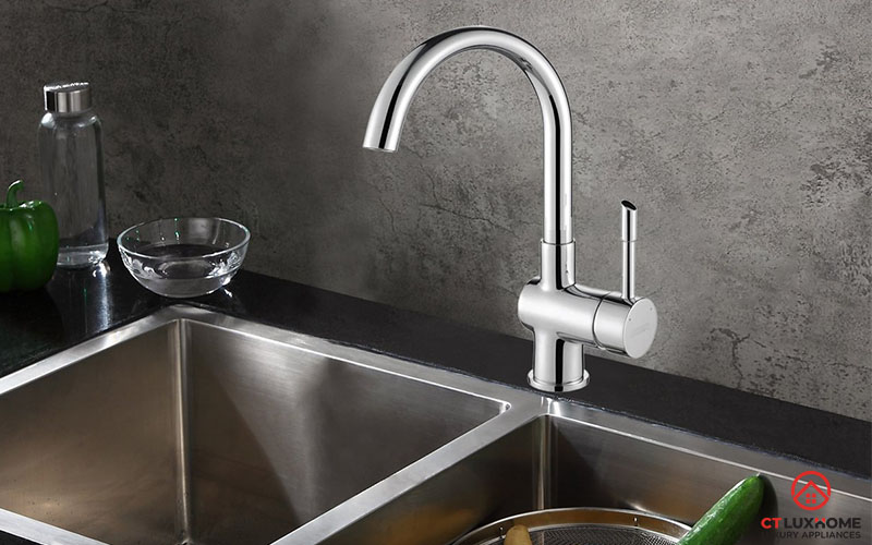 Vòi rửa chén bát dây Konox Kitchen Faucet KN1206 có thiết kế bo tròn, màu sắc thanh lịch, sang trọng