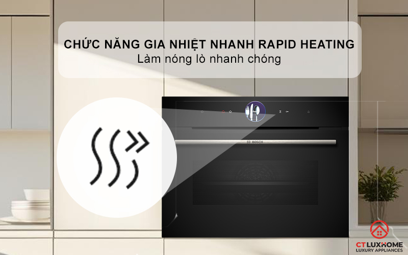 Chức năng gia nhiệt nhanh Rapid Heating làm nóng nhanh khoang lò