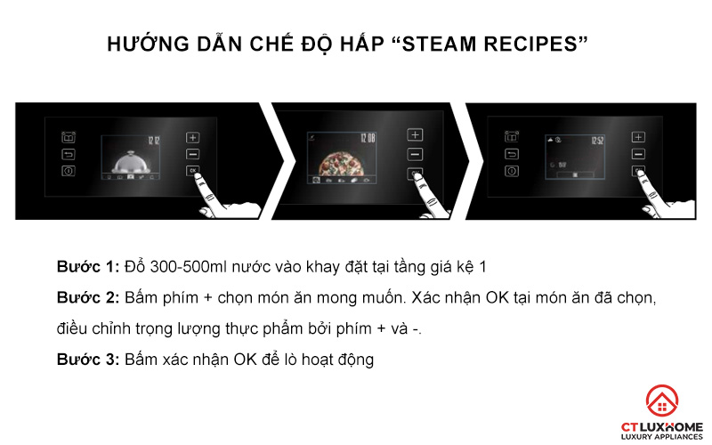 Hướng dẫn chế độ hấp “Steam recipes”