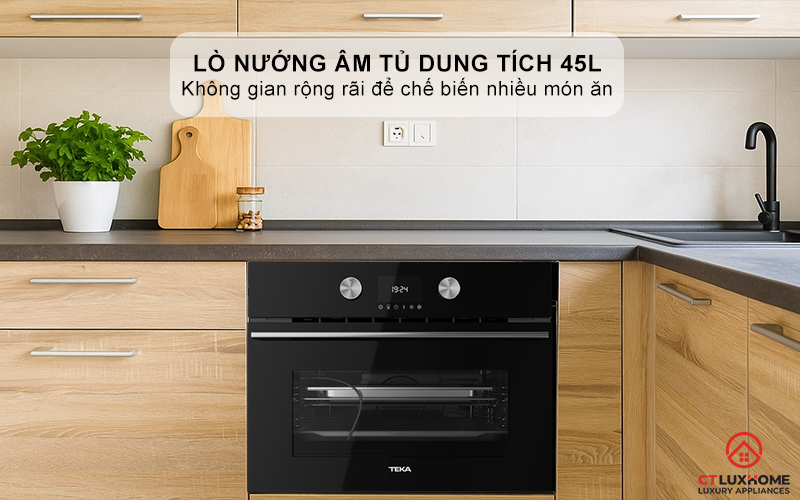 Lò hấp dung tích thực 45L thoải mái sử dụng