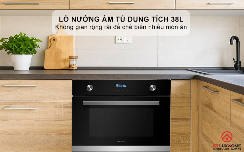 Lò nướng dung tích 38L thoải mái sử dụng