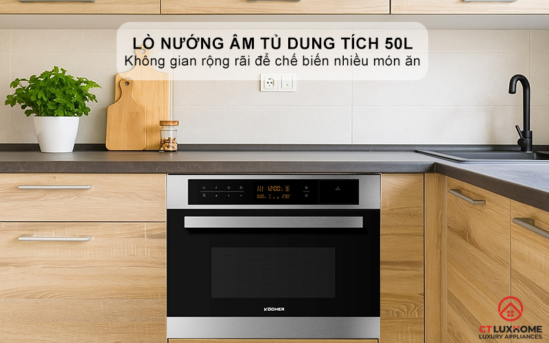 Lò nướng dung tích 50L thoải mái sử dụng
