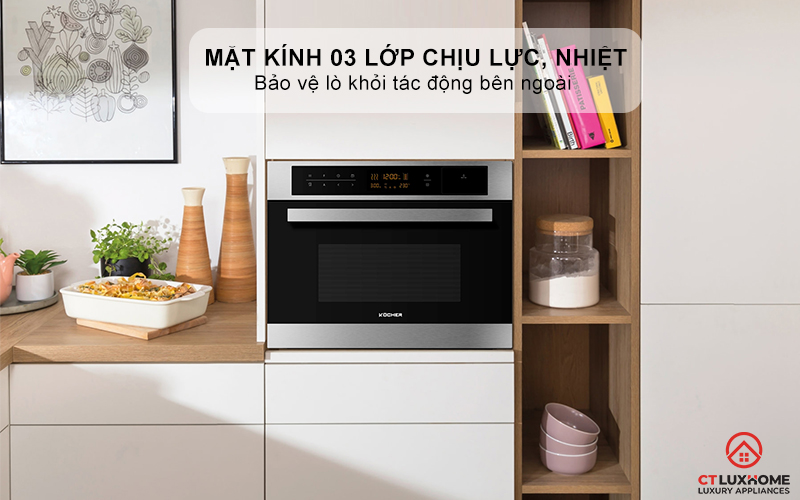 Mặt kính 03 lớp chịu lực, chịu nhiệt sang trọng