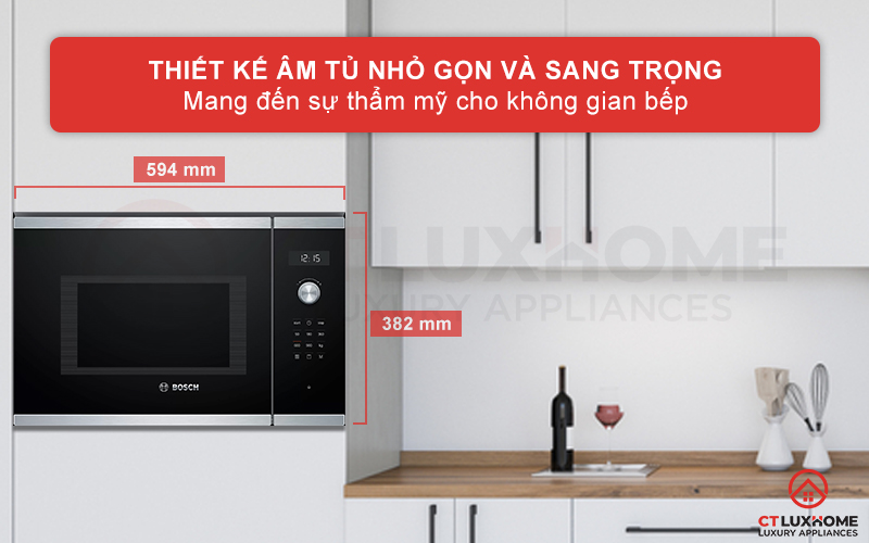 Thiết kế lò vi sóng âm tủ mang đến sự tiện nghi cho không gian bếp