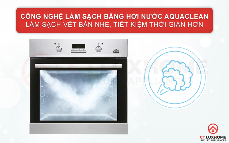 Làm sạch lò dễ dàng với chức năng làm sạch bằng hơi nước AquaClean