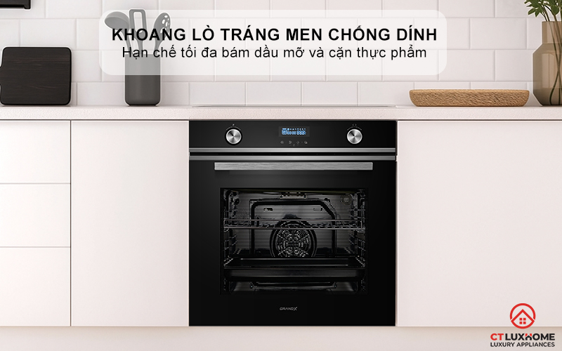 Khoang lò tráng men chống dính, dễ dàng vệ sinh sau sử dụng