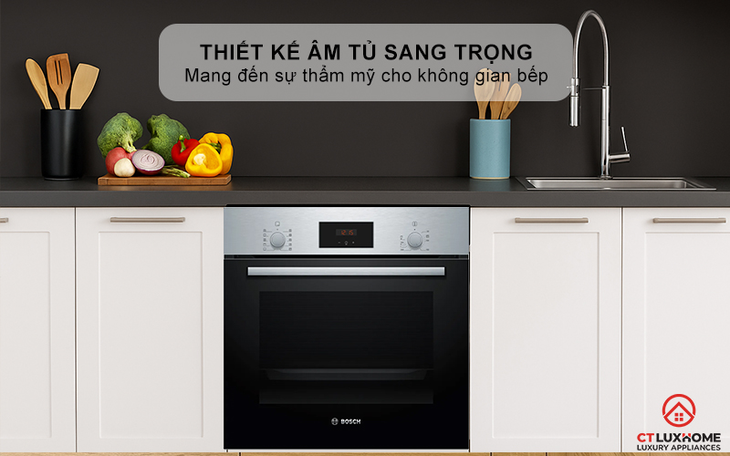 Thiết kế âm tủ sang trọng mang đến sự thẩm mỹ cho không gian bếp