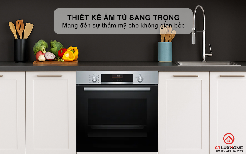 Thiết kế âm tủ sang trọng mang đến sự thẩm mỹ cho không gian bếp