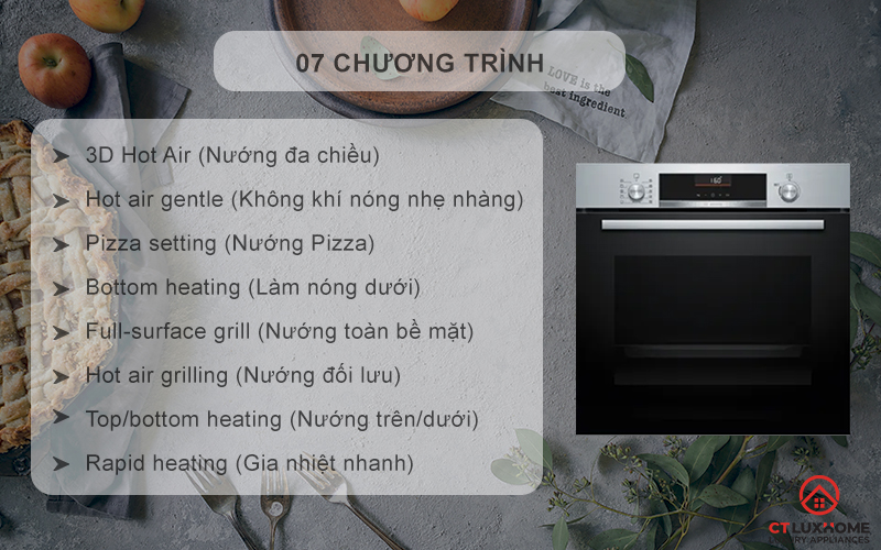 7 chương trình nấu, nướng tự động