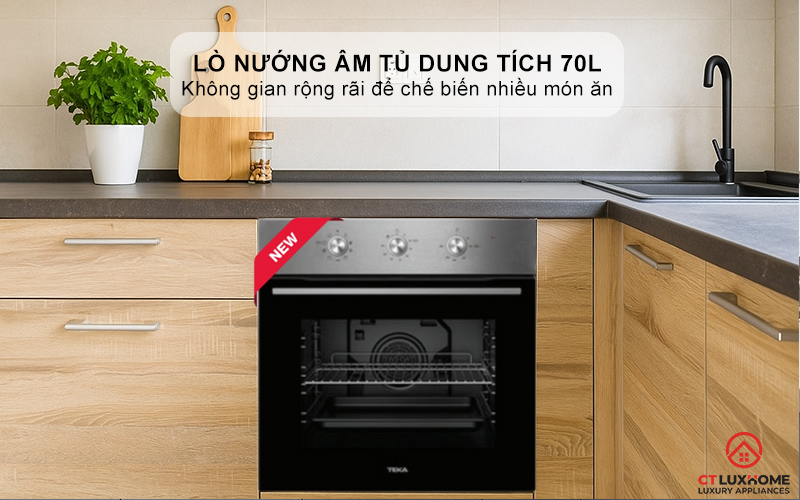 Lò nướng dung tích 70L thoải mái sử dụng