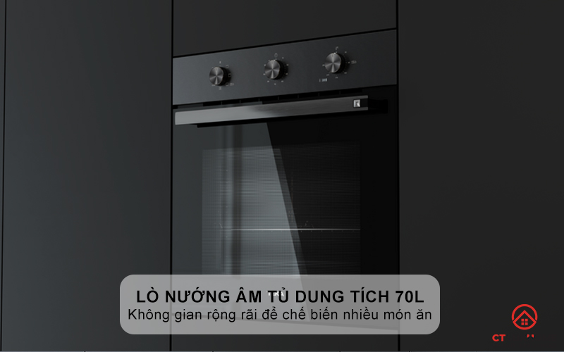 Lò nướng dung tích thực 70L thoải mái sử dụng