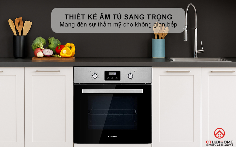 Thiết kế âm tủ sang trọng mang đến sự thẩm mỹ cho không gian bếp