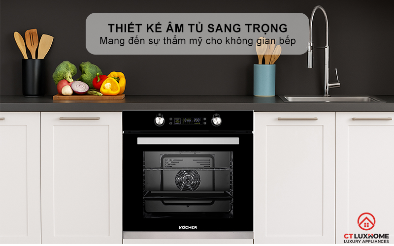 Thiết kế âm tủ sang trọng mang đến sự thẩm mỹ cho không gian bếp