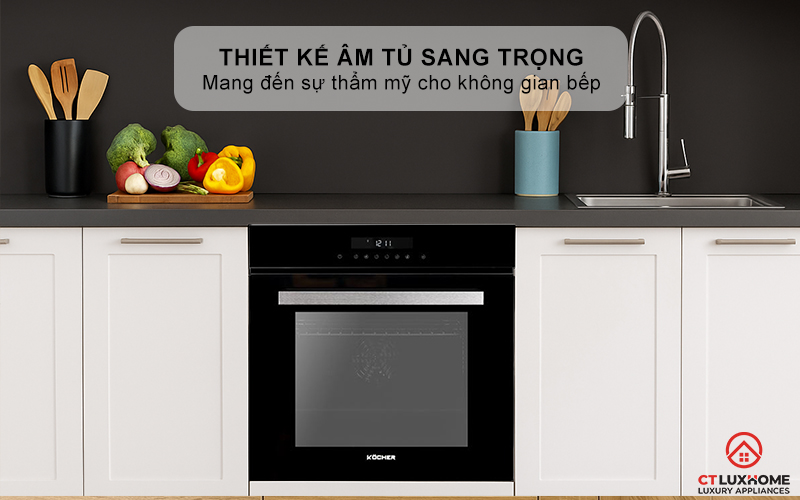 Thiết kế âm tủ sang trọng mang đến sự thẩm mỹ cho không gian bếp