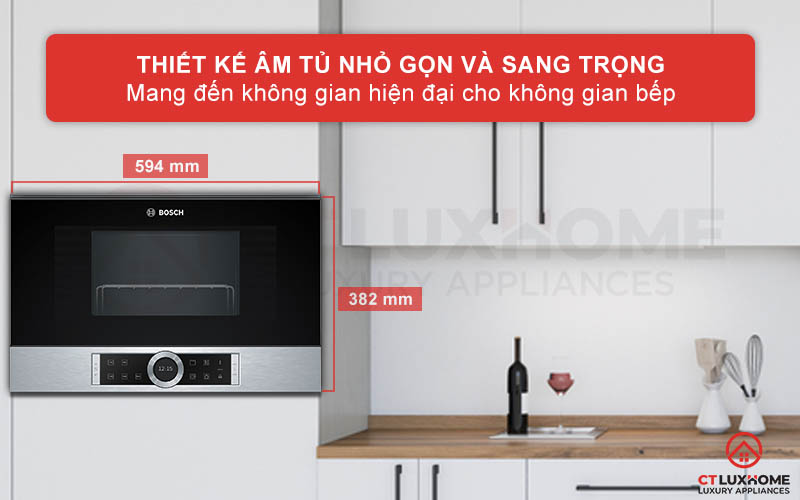 Kiểu dáng thiết kế âm tủ mang đến sự sang trọng tính thẩm mỹ và hiện đại cho không gian bếp